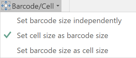Excel Add-In for Barcode Cell Settings