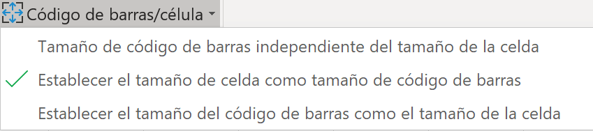 ActiveBarcode: Add-In de Excel para código de barras - Configuración de celdas