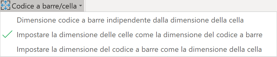 ActiveBarcode: Codici a barre in Excel - Impostazioni delle celle