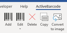 ActiveBarcode: Barcode Add-In#for Microsoft® Word® 365, 2024, 2021, 2019, 2016, 2013, 2010