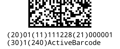 ActiveBarcode: GS1-DataMatrix
