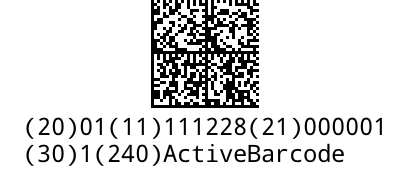 ActiveBarcode: GS1-DataMatrix