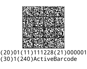 GS1-DataMatrix ActiveBarcode: GS1-DataMatrix