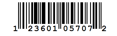 UPC-A, GTIN-12, UPC-E ActiveBarcode: UPC-A, GTIN-12, UPC-E