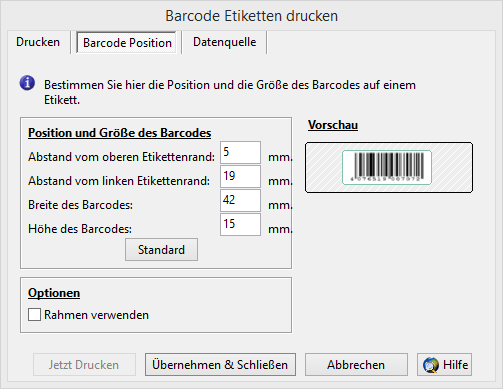 ActiveBarcode: Print barcodes on continuous labels
