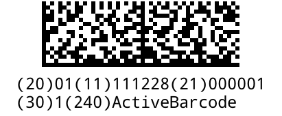 ActiveBarcode: GS1-DataMatrix