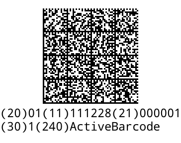 ActiveBarcode: GS1-DataMatrix