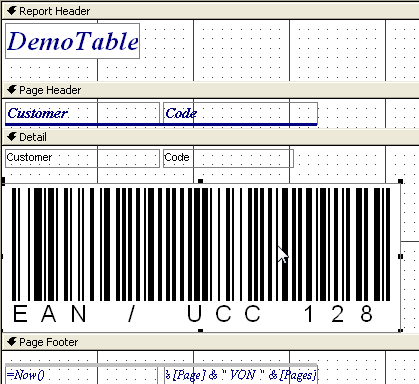 Barcode, Access 2000, XP, 2003