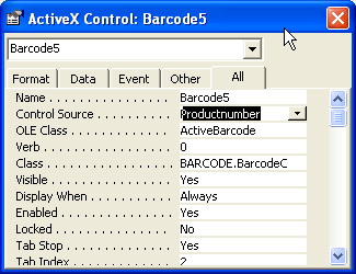 Barcode, Access 2000, XP, 2003