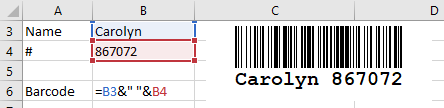 ActiveBarcode: Barcode, Excel 2007