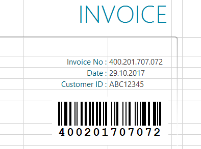 Barcode, Excel