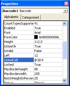 Barcode, Excel 97, 2000, XP, 2003