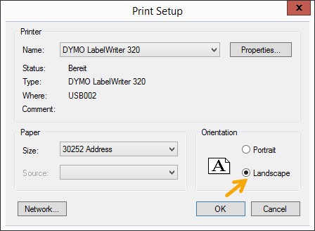 Print barcodes on continous labels