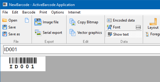 Serial export barcodes