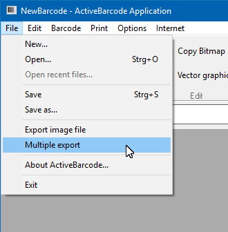 Serial export barcodes