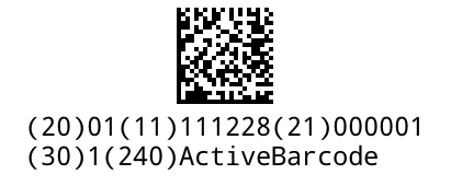 ActiveBarcode: GS1-DataMatrix