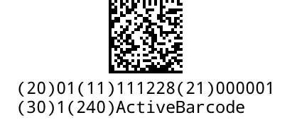 ActiveBarcode: GS1-DataMatrix