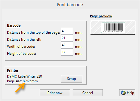 ActiveBarcode: Print barcodes on continuous labels