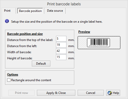 ActiveBarcode: Print barcodes on continuous labels