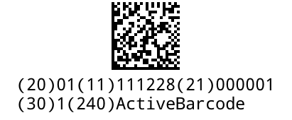 ActiveBarcode: GS1-DataMatrix