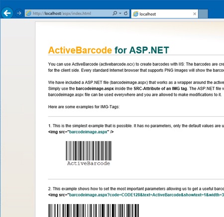 ASPX Demo ActiveBarcode: ASPX Demo