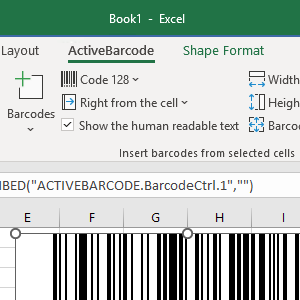 Excel<br>Barcode Add-in