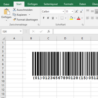 Excel<br>Barcode image