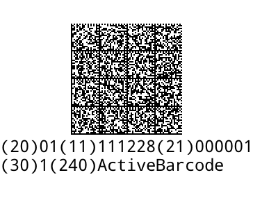 GS1-DataMatrix ActiveBarcode: GS1-DataMatrix