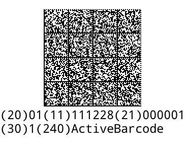 ActiveBarcode: GS1-DataMatrix