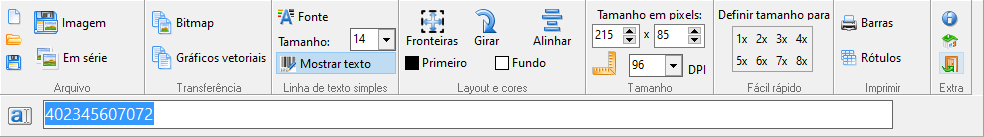 ActiveBarcode: Trabalhando com a barra de ferramentas
