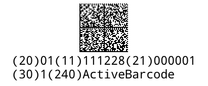 ActiveBarcode: GS1-DataMatrix