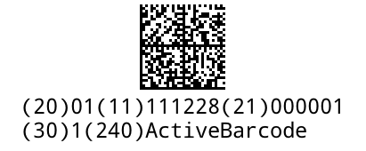 GS1-DataMatrix ActiveBarcode: GS1-DataMatrix
