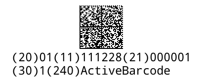 GS1-DataMatrix ActiveBarcode: GS1-DataMatrix