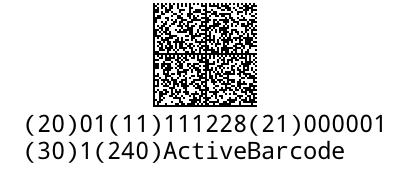 GS1-DataMatrix ActiveBarcode: GS1-DataMatrix